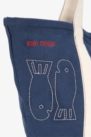 Lucky Fish Canvas Bag | Navy Blue
