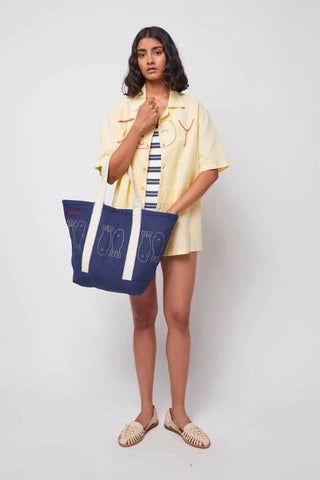 Lucky Fish Canvas Bag | Navy Blue
