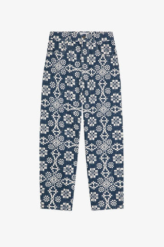 Kaleidoscope Pattern High Waist Jeans | Navy Blue