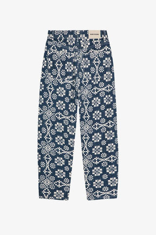 Kaleidoscope Pattern High Waist Jeans | Navy Blue