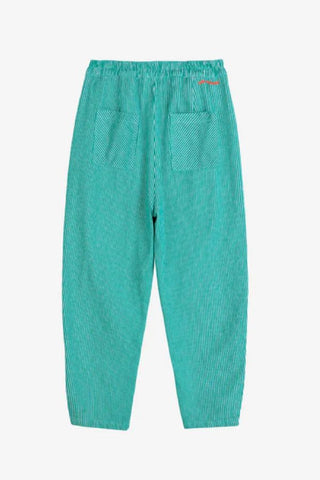 Striped Twill Cocoon Pants | Green