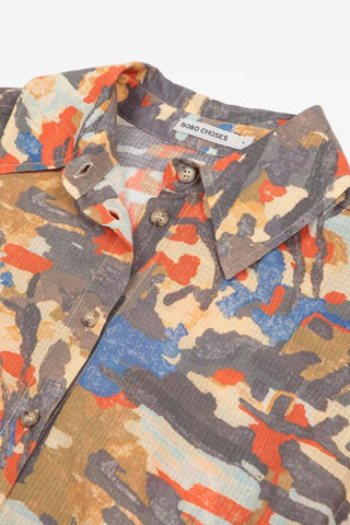 Forest House Pattern Relaxed Shirt | Mutlicolour