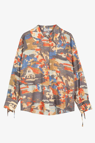 Forest House Pattern Relaxed Shirt | Mutlicolour