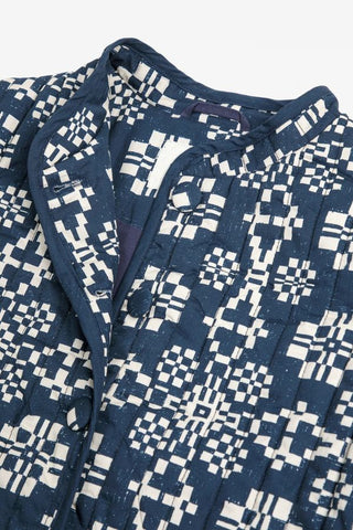 Kaleidoscope Pattern Cropped Jacket | Navy Blue