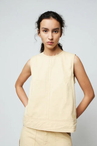 Logo Embroidery Twill Top | Light Yellow