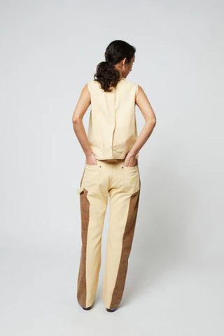 Logo Embroidery Twill Top | Light Yellow