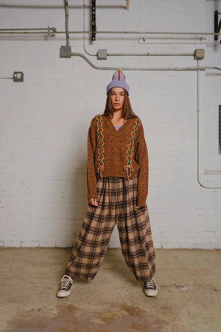 Laced Tweed Pullover | Bark