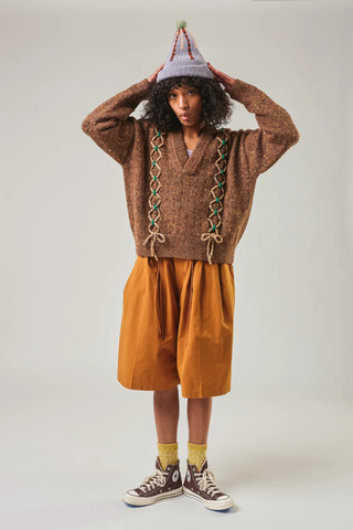 Laced Tweed Pullover | Bark