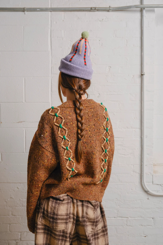 Laced Tweed Pullover | Bark