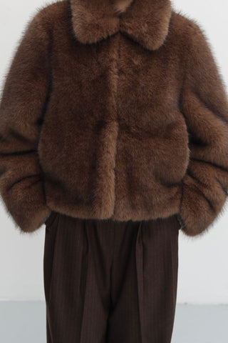 Cropped Faux Fur Jacket