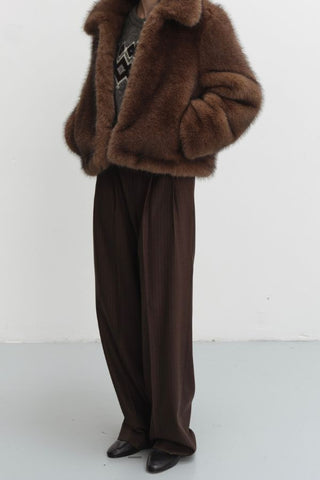 Cropped Faux Fur Jacket