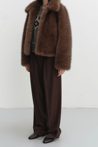 Cropped Faux Fur Jacket