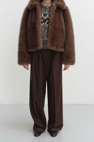 Cropped Faux Fur Jacket