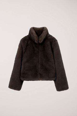 Cropped Faux Fur Jacket