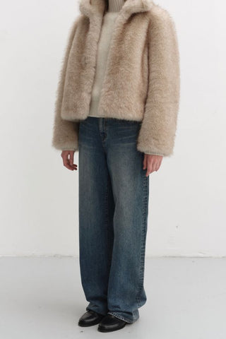 Cropped Faux Fur Jacket