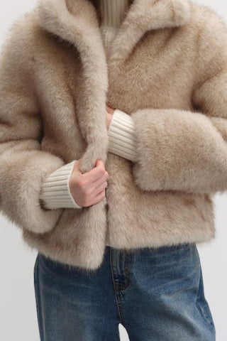 Cropped Faux Fur Jacket