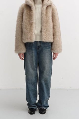 Cropped Faux Fur Jacket