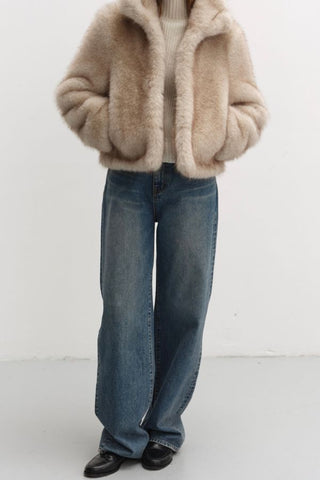 Cropped Faux Fur Jacket