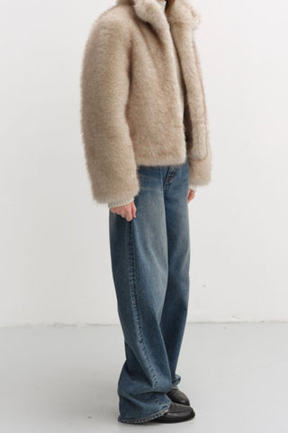 Cropped Faux Fur Jacket