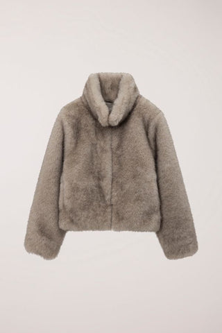 Cropped Faux Fur Jacket