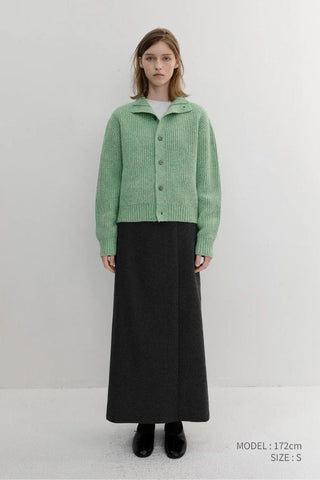 Unisex High Neck Button Cardigan