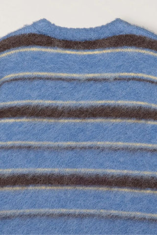 Unisex Hairy Striped Sweater