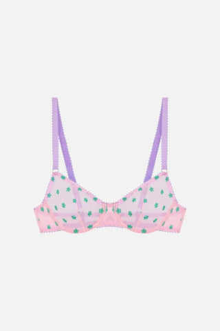 Arella Embroidered Underwire Bra | Pink