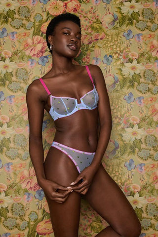 Betty Heart Embroidery Thong
