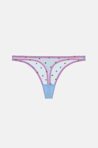 Betty Heart Embroidery Thong