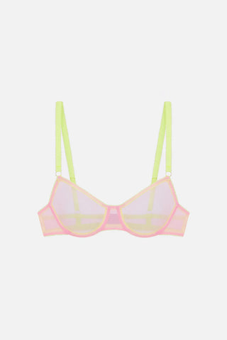 Ines Clean Tulle Underwire Bra | Bright Pink