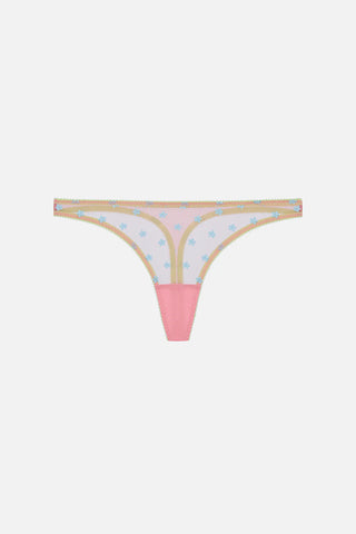 Jaime Embroidered Thong | Pale Rose