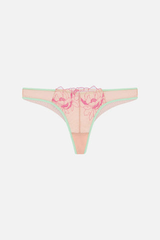 Lucille Floral Embroidery Knicker | Light Beige