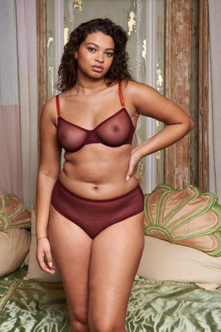 Rumi Clean Tulle Underwire Bra | Mahogany