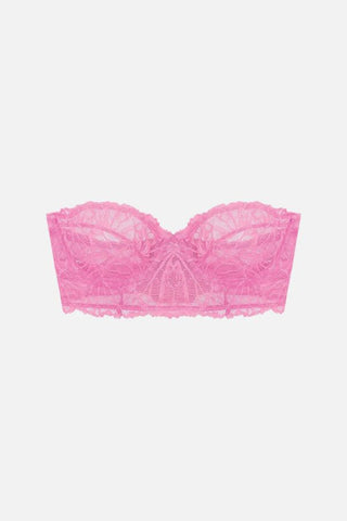 Vita Graphic Lace Strapless Bra | Fuchsia Pink