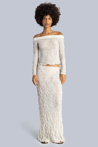 Jacquard Maxi Skirt | Off White