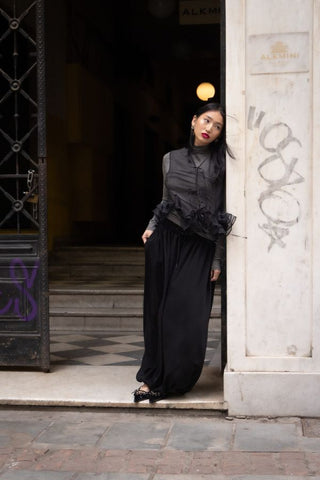 Pleated Oversized Balloon Trousers