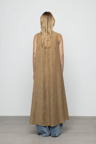 Sheer Pleated Maxi Dress