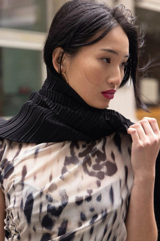 Asymmetric Printed Gathered Top