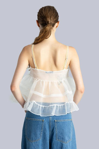 Babydoll Organza Top | Off White