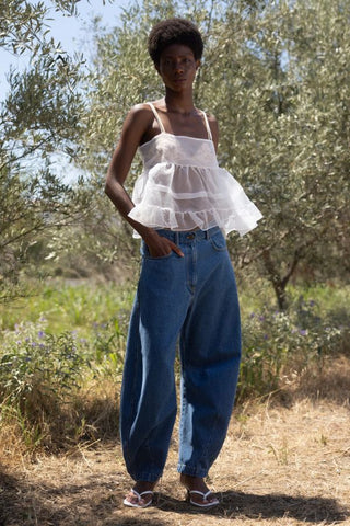 Babydoll Organza Top | Off White