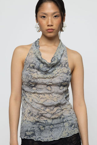 Cowl Printed Tank Top