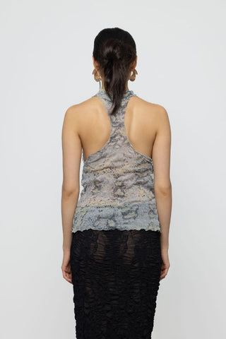 Cowl Printed Tank Top