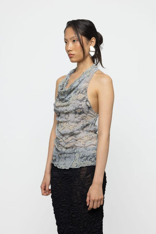 Cowl Printed Tank Top