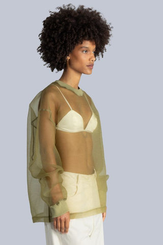 Organza Sweatshirt | Green