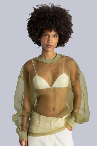 Organza Sweatshirt | Green