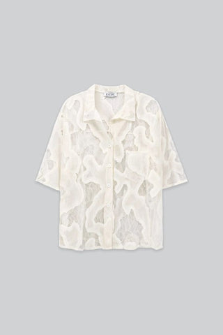 Oversized Sheer Lace Shirt | Off White