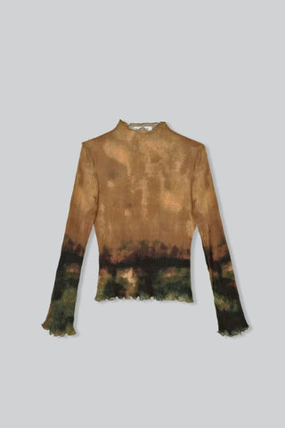 Ruffle Pleated Top | Earthshade Print