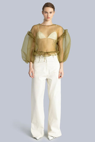 Volume Organza Top | Green