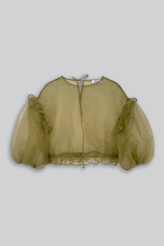 Volume Organza Top | Green