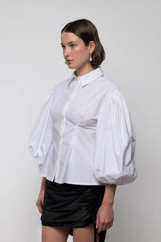 Volume Sleeve Shirt | White
